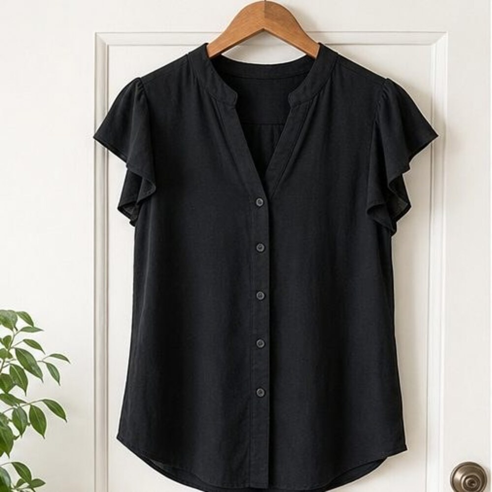 Black Wrap Blouse